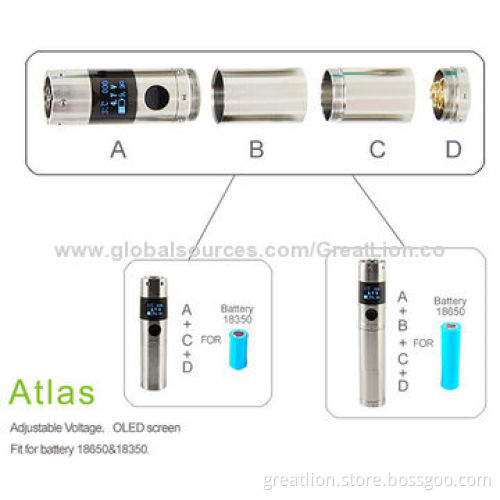New Designed Hot Mechanical Atlas Mod with Big Capacity Huge Vapor, 125mm Length
